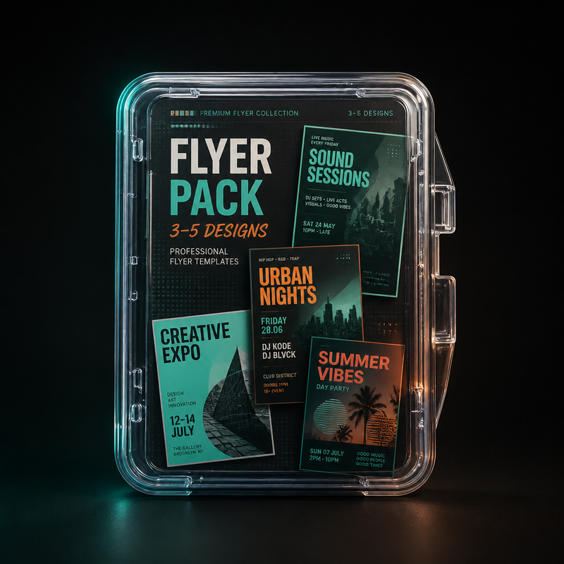 Flyer Pack — 3–5 Designs — Black Rout Studios